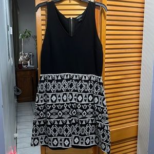 Lucky brand, black and white dress. Size medium